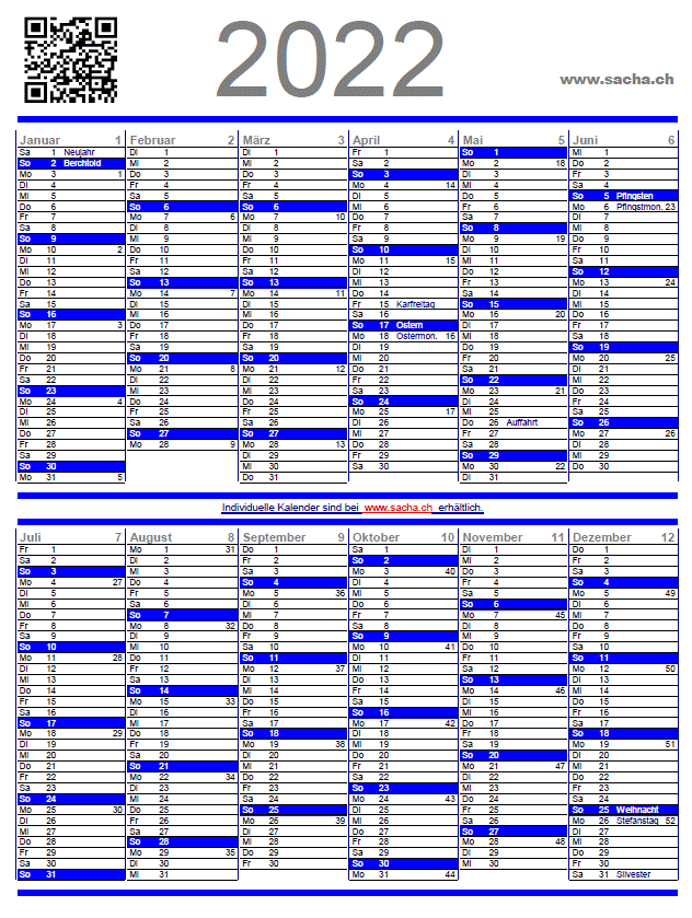 Jahreskalender 2022, hoch, gratis, zum Ausdrucken