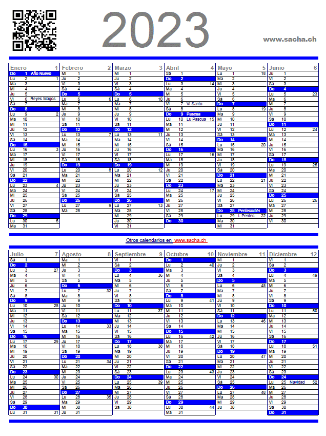 Calendario anual 2023