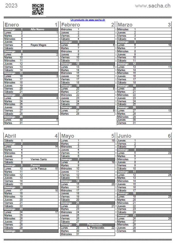 Calendario Semestre 2023