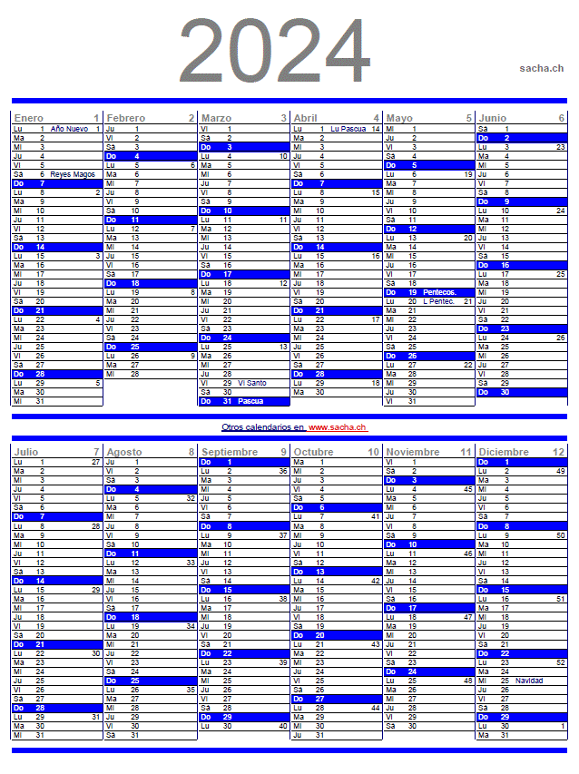 Calendario anual 2024